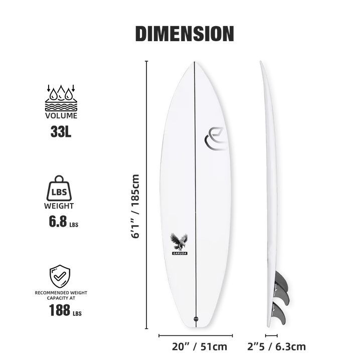Shortboard in Epossidica Garuda 6&