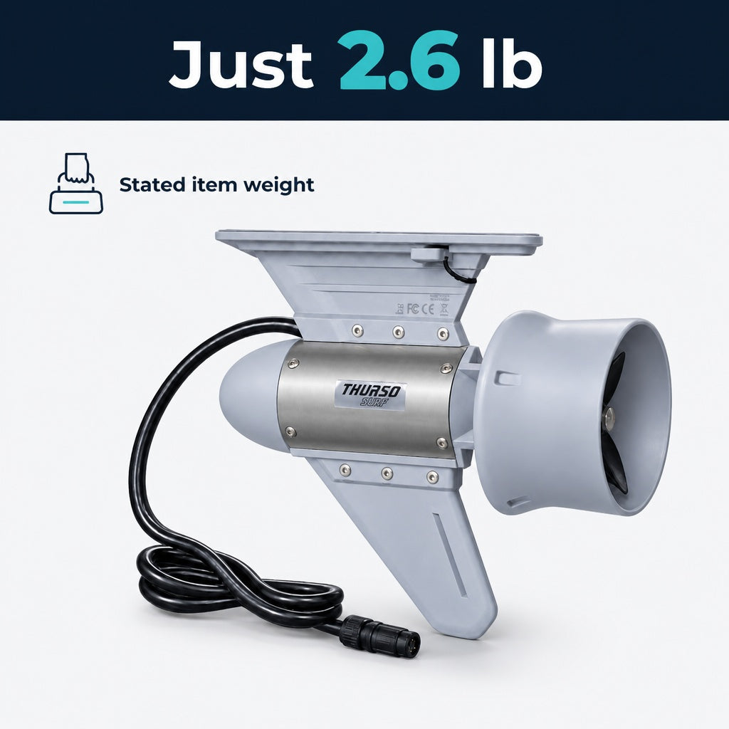 THURSO SURF Y03 electric SUP thruster weighing 2.6 lb product graphic